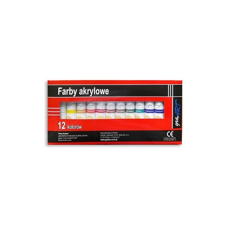 graArt FARBY AKRYLOWE ZESTAW 12x12ml