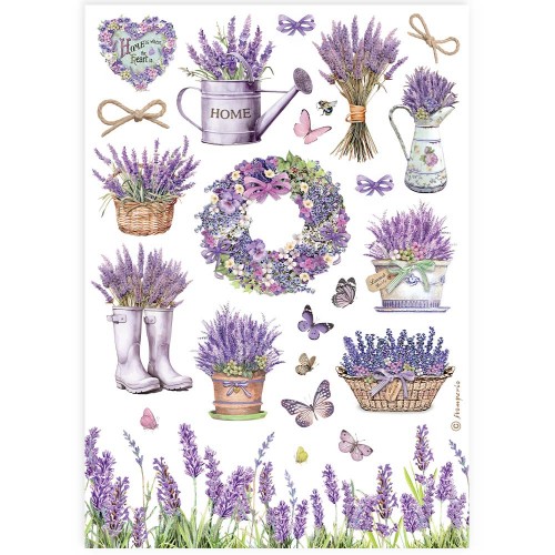 STAMPERIA PAPIER RYŻOWY A4 BESTSELLERS PROVENCE AKCESORIA